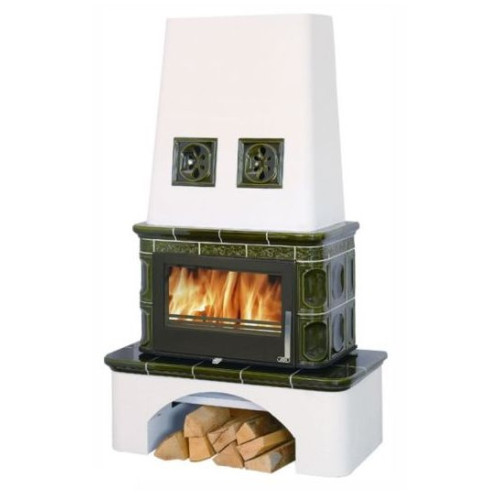 Kachlová kamna ABX Laponie s výměníkem 10,5kW, zelená